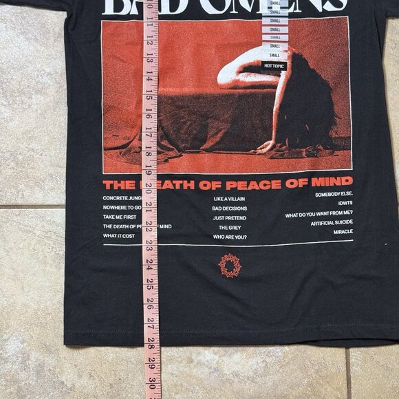 Bad Omens The Death Of Peace Of Mind Tracklist T-Shirt Womens Juniors Small New - Picture 4 of 6